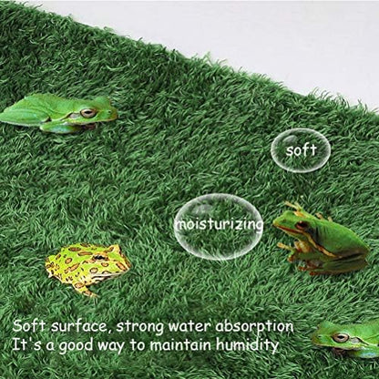 kathson 2pcs Reptile Carpet Terrarium Liner Tortoise Bedding Reptile Substrate Liner Mat Pet Cage Mats Supplies for Lizard Snake Bearded Dragon Gecko Chameleon Turtle Iguana (11.81 X 7.87 in)