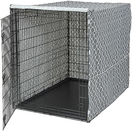MidWest Homes for Pets Dog Crate Cover, Privacy Dog Crate Cover Fits Midwest Dog Crates, Crate Cover Only; Machine Wash & Dry; Gray Geo Print; 54 inch