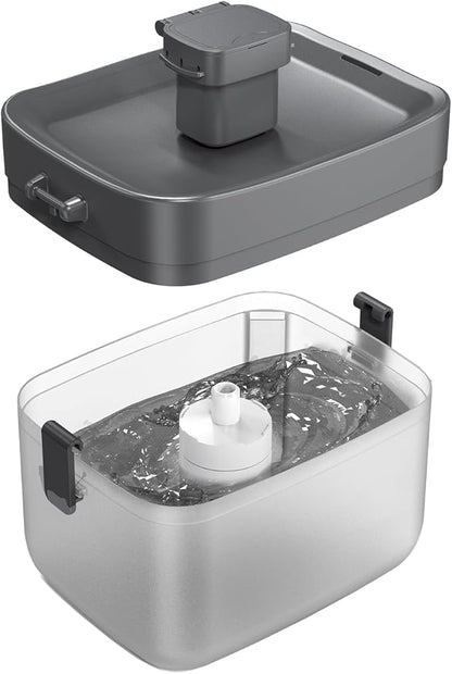 Cat Water Fountain, Automatic USB Powered Pet Fountain 50.7oz, 20dB Ultra-Quiet & Translucent Mini Water Tank, BPA-Free for Small to Medium Cats/Dogs, Black