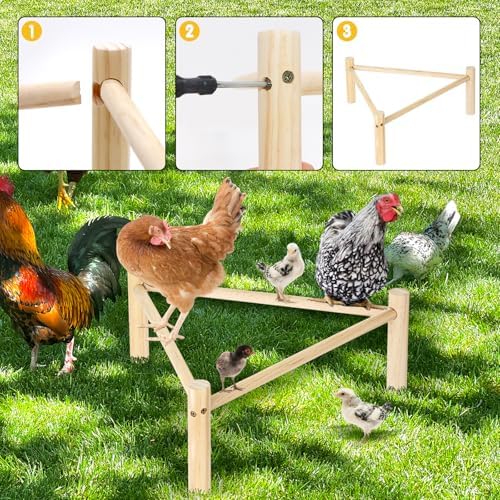 Chicken Perch for Coop & Brooder, Pine Wooden Chicken Roosting Bars (2 PCS)