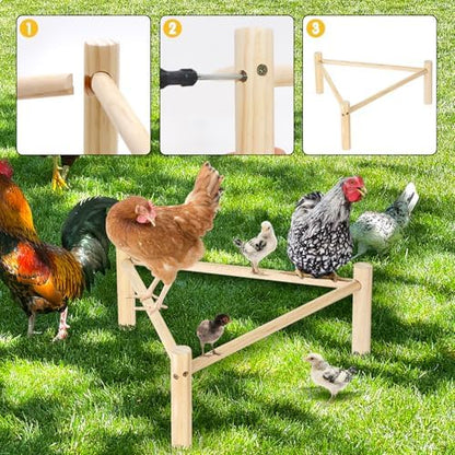 Chicken Perch for Coop & Brooder, Pine Wooden Chicken Roosting Bars (2 PCS)