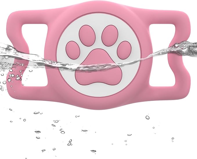 IP68 Waterproof Dog AirTag Holder for Dog Collar, Soft, Stretchy Silicone | Full-Body Protection, Easy Tool-Free Installation, Quiet, No-Dangle Fit, Lightweight, Fits Dog & Cat Collars of All Widths