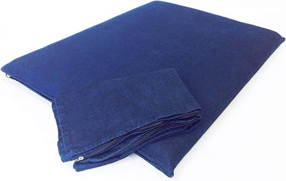 Luxurious Comfort Solid Pad Memory Foam Pet Dog Bed with Inner Waterproof Case and External Cover for Small and Medium Dogs + Free 2nd Cover (Complete Bed - 34"x27"x3", Denim - Blue)