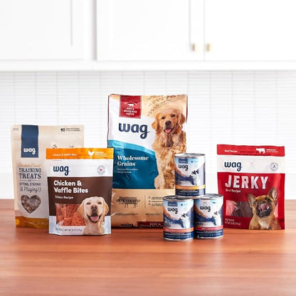 Amazon Brand - Wag Adult Premium Nutrition Dry Dog Food, Supports Stomach and Skin Health, Beef and Brown Rice, 30 lb Bag
