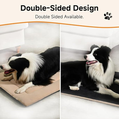 Dog Bed Crate Pad 24" L x 18" W Kennel Pad Machine Washable Entire Dog Crate Beds Double Sided Pet Mat