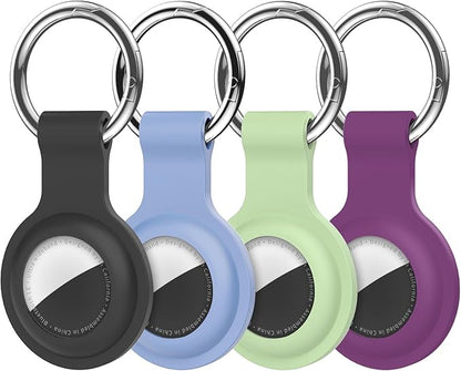 Compatible with AirTag Holder Case Keychain 4 Pack,for AirTag 2nd & 1st Generation Key Chain Ring Case Cover for Air Tag Holder GPS Tracker Air Tag 2nd gen Finders Air Tagholder for Kids,Bags,Luggages