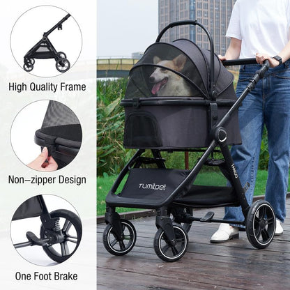 Tango Pet Stroller, 2 in 1 Dog Stroller for Small Medium Dogs