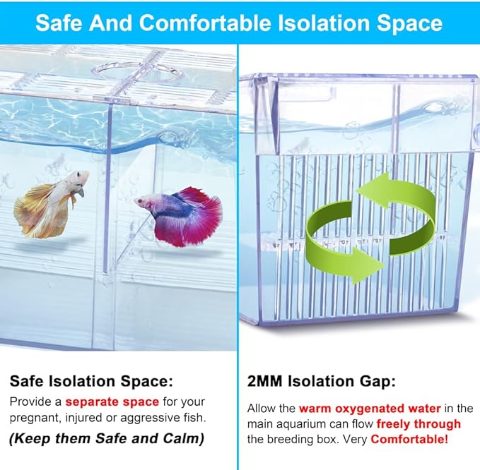 DaToo Fish Breeding Box Aquarium Holding Tank Transparent Fish Isolation Box Acclimation Hatchery Incubator Breeder for Betta Shrimp Clownfish Guppy