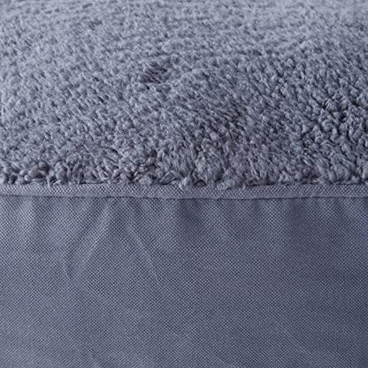 Happy Hounds Scout Deluxe Round Pillow Style Sherpa Dog Bed, Medium (36 x 36 in.), Prussian Blue, 36.0" L x 36.0" W x 6.0" Th