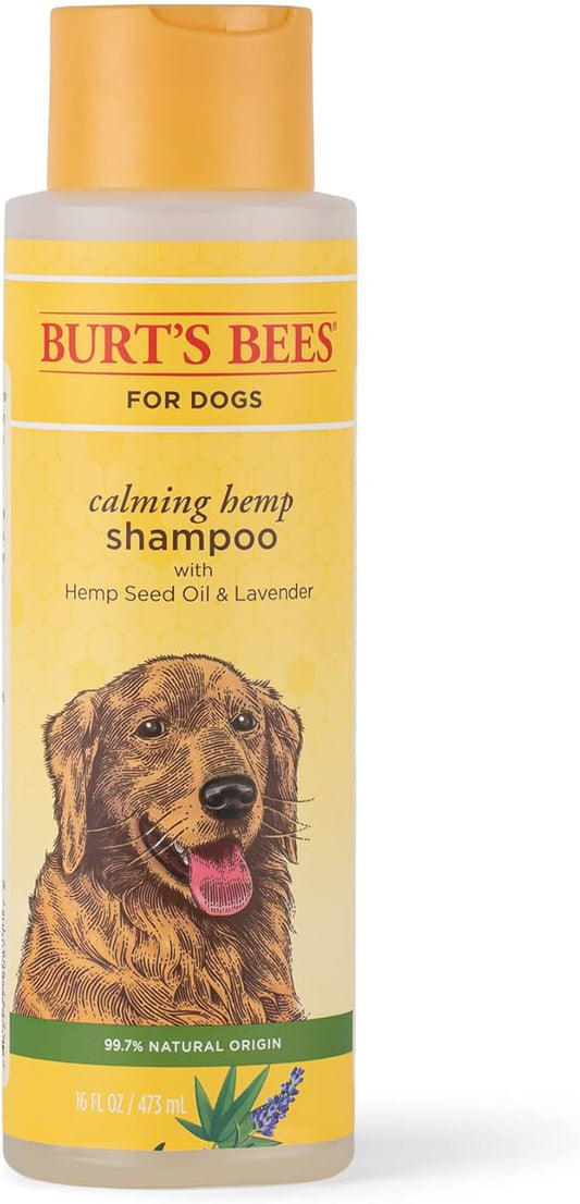Burt's Bees for Pets Calming Dog Shampoo with Hemp Seed Oil and Lavender, 95% Natural Origin Formulas, Soothing Lavender Shampoo for Dogs - Gentle Dog Wash 16 oz