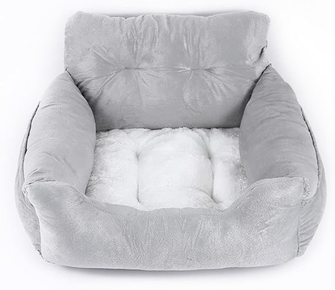 Dog Bed, Removable and Washable car Litter pet cat and Dog car Sofa Litter Suitable for Travelling. (Grey (Non-Removable))