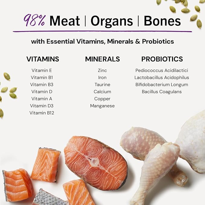 Stella & Chewy's Freeze-Dried Raw Cat Dinner Morsels - Premium Salmon & Chicken Recipe with 98% Wild-Caught & Cage-Free Protein - Natural Grain-Free Cat & Kitten Food - Made in USA - 3.5 oz