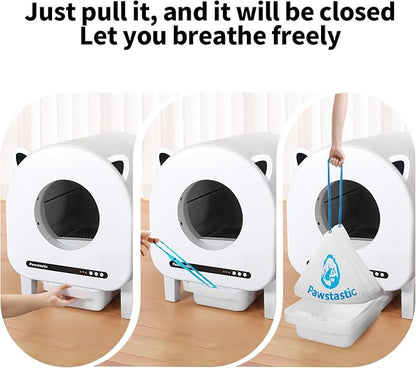 Pawstastic Replaced Waste Bags-2 Rolls, Cat Litter Waste Receptacles Bags for Paw101 Self-Cleaning Cat Litter Box