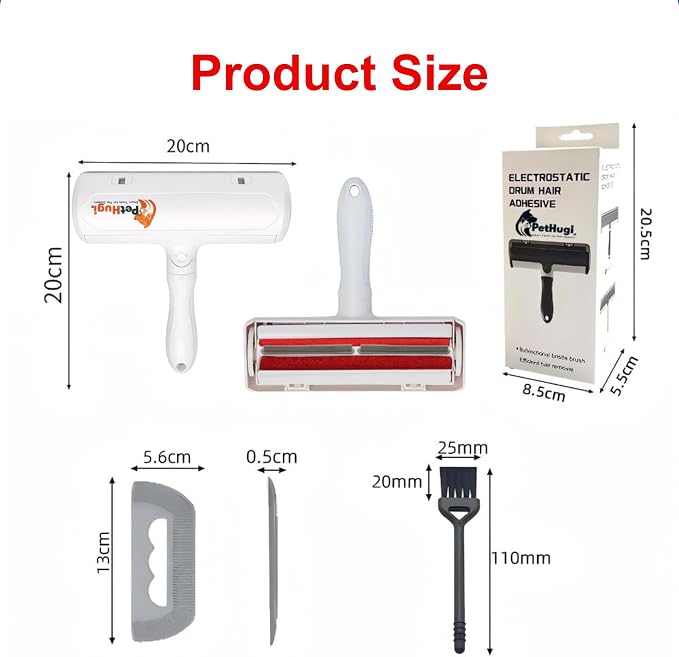 Reusable Pet Hair Remover Roller for Couch & Furniture – Self Cleaning Lint Roller for Dog & Cat Hair, Washable Pet Hair Cleaner for Carpet, Sofa & Bedding