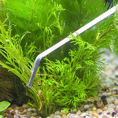 FEITA Aquarium Tweezer Set - Long Stainless Steel Curved & Straight Feeding Tweezers Scissors Maintenance Tools Kit (3 Pcs)