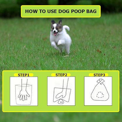 GWT Dog Poop Bags Biodegradable 100% Certified Home Compostable 120 Counts 9"x13" Pet Waste Bags- ASTM D6400 & EN 13432 Compliant -Plant Based Poop Bags for Pet Cat Dog Doggie (8 Rolls)