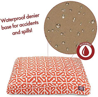 Orange Aruba Extra Large Rectangle Indoor Outdoor Pet Dog Bed With Removable Washable Cover By Majestic Pet Products