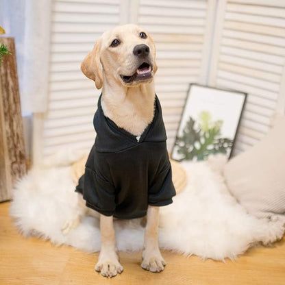 KOOLTAIL Dog Hoodie for Large Medium Small Dogs, Soft and Warm Pet Sweater with Leash Hole and Pocket Boy Girl, Puppy Fall Winter Jacket Clothes, French Pitbull Cold Weather Coat Sweatshirt, Black XL