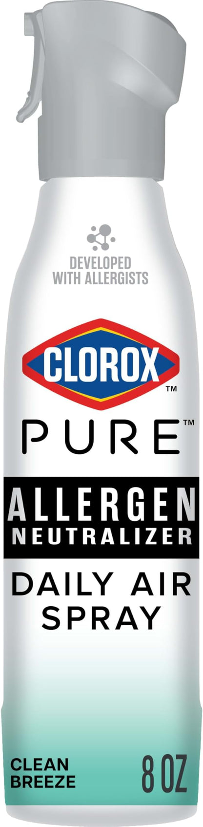 Clorox PURE Allergen Neutralizer Daily Air Spray, Clean Breeze, 8 Ounces