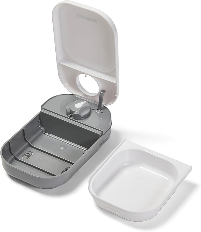 Cat Mate C100 Single Meal Automatic Timer-Controlled Pet Feeder - Suitable for Cats and Small Dogs, For Wet or Dry Food, up to 14 oz capacity, White