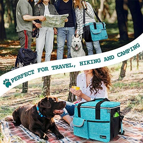 PetAmi Dog Travel Bag Organizer, Pet Supplies Diaper Tote, Teal Blue Large