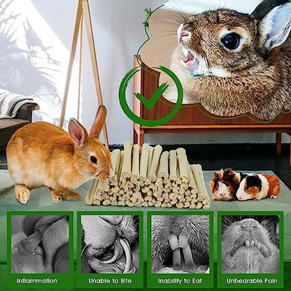 BWOGUE 1000g Bamboo Chews for Rabbits, Rabbit Chew Toys Sweet Bamboo Sticks