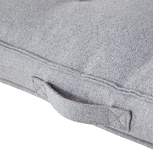 Happy Hounds Milo Square Tufted Pillow Dog Bed, Cement, Large (40" x 40"), 40.0" L x 40.0" W x 6.0" Th