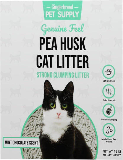 Premium Pea Husk Scented Cat Litter for Happy and Healthy Cats. (Mint Chocolate Chip)(15 lbs)