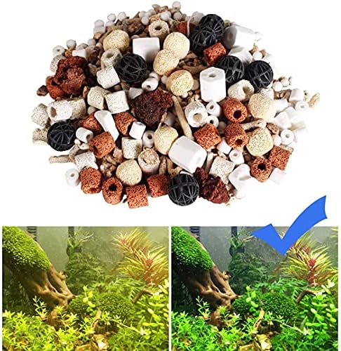GOLDEAL Bio Balls Ceramic Rings Set, Aquarium Biological Filter Media with Mesh Bag for Fish Tank and Pond, Fish Tank Filter, Decorations, Accessories (2Pack,2.2lb)