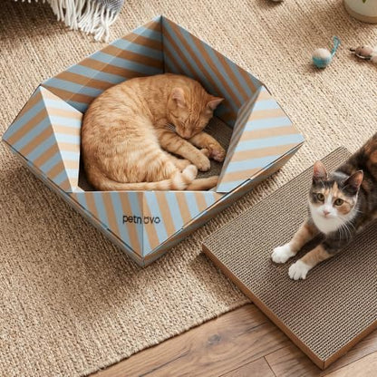 PETNOVO Cat Scratcher Bed, Foldable Collapsible Design, Outdoor Cat Bed