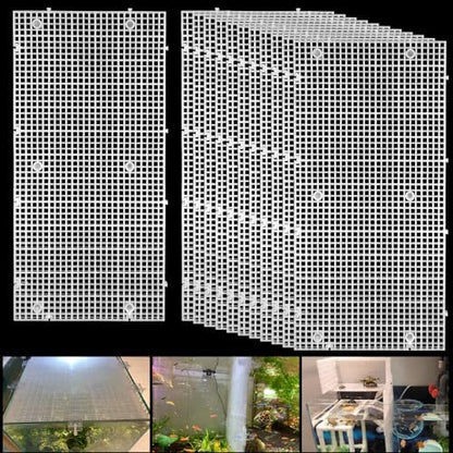 Plastic Egg Crate Grip Panel Fish Tank Divider Aquarium Divider Filter Bottom Fish Tank Isolation Board Egg Crate Tray (White, 12pcs 11.8X5.9 Inch with 0.15 Inch Hole)