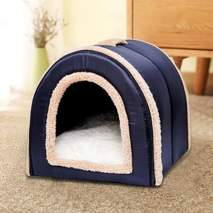 Pet Bed，Warm Cave Nest，Small Pet Animals Bed，Cozy Pet Bed，Pet Self Warming Beds，Cat Bed, Detachable semi-Enclosed Dual Purpose pet Bed, Warm Winter pet Litter, cat House。