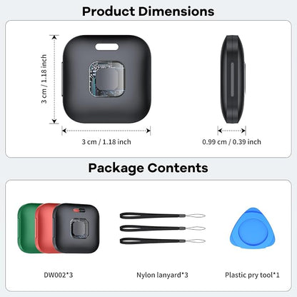 Hoxe Air Tracker Tags-3 Pack for iOS & Android, Smart Tag for Key, Bag, Pet | Dual System Luggage Tracker Compatible with Apple Find My & Google Find Hub App, Bluetooth Key Finder Replaceable Battery