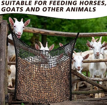 Fabbay 2 Pcs Slow Feed Hay Net for Horses, 63 x 40 Inch Hay Bag, Black