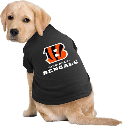 Littlearth NFL Cincinnati Bengals Pet T-Shirt, Team Color, Medium