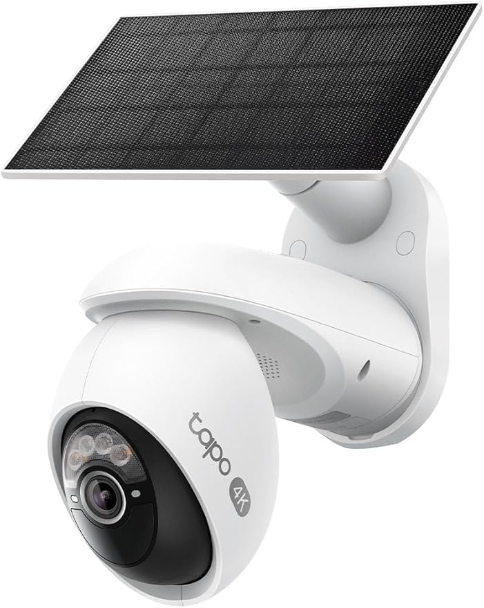 Tapo 4K Outdoor Pan/Tilt Wireless Security Camera - Battery with Solar Charging, 360° Motion Track, 24/7 Capture, Person/Vehicle Detection, Subscription-Free Local Storage or Optional Cloud, C660 KIT