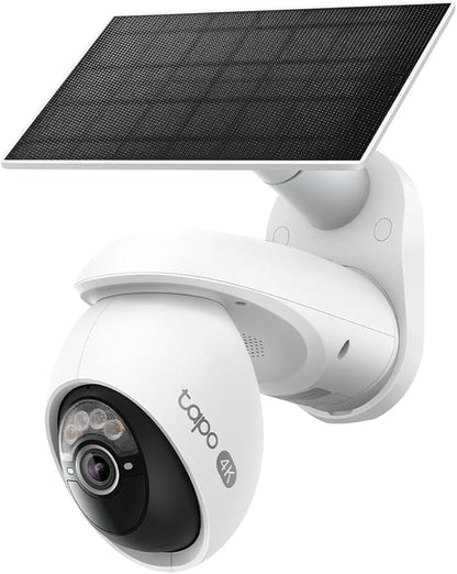 Tapo 4K Outdoor Pan/Tilt Wireless Security Camera - Battery with Solar Charging, 360° Motion Track, 24/7 Capture, Person/Vehicle Detection, Subscription-Free Local Storage or Optional Cloud, C660 KIT