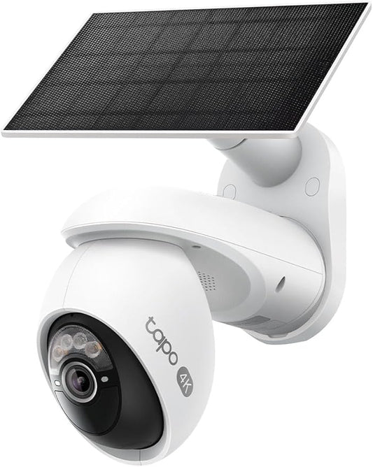 Tapo 4K Outdoor Pan/Tilt Wireless Security Camera - Battery with Solar Charging, 360° Motion Track, 24/7 Capture, Person/Vehicle Detection, Subscription-Free Local Storage or Optional Cloud, C660 KIT