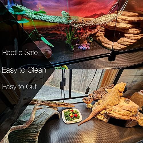MRREPTILE Reptile Substrate Mat Carpet Bedding, Bearded Dragon Substrate, Reptile Tank Terrarium Liner for Leopard Gecko Lizard Bearded Dragon Tank Accessories