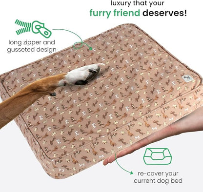 Molly Mutt Huge Dog Bed Cover - Daysleeper Print - Measures 36”x45”x5’’ - 100% Cotton - Durable - Breathable - Sustainable - Machine Washable Dog Bed Cover