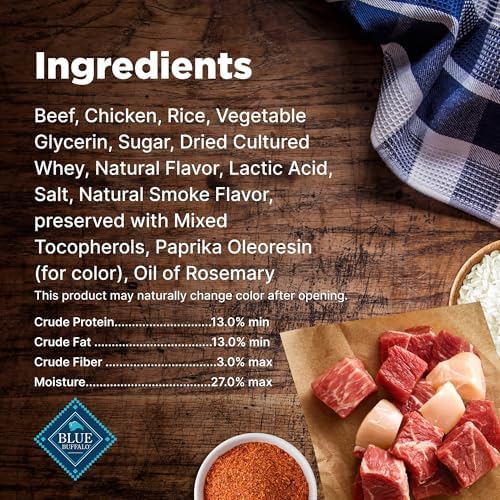 Blue Buffalo Nudges Grillers Natural Dog Treats with Real USA Beef, Made in the USA, Steak, 36-oz Bag (Pack of 3)