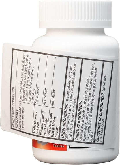 HealthA2Z® Allergy Relief, Cetirizine 10mg, Dye Free, All Day Allergy Relief, Indoor & Outdoor, Relief from Itchy Throat, Sneezing, Runny Noses, 300 Count (Pack of 1),