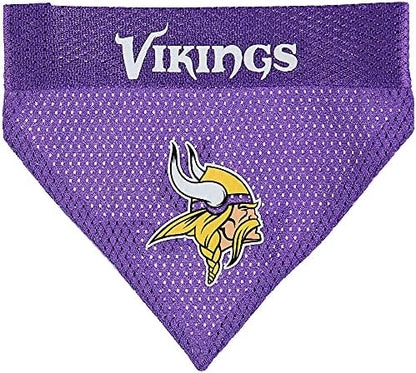 Pets First NFL DOG BANDANA - MINNESOTA VIKINGS REVERSIBLE PET BANDANA. 2 Sided Sports Bandana with a PREMIUM Embroidery TEAM LOGO, Large/X-Large. - 2 Sizes & 32 NFL Teams available