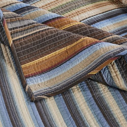 Greenland Home Durango 100% Cotton Reversible Quilt Set, 2-Piece Twin/XL, Earth