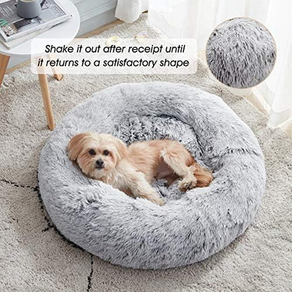 WESTERN HOME WH Calming Dog Bed & Cat Bed Washable Puppy Bed,24" Light Grey
