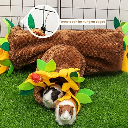 Guinea Pig Hideout, 3 Way Collapsible Small Animal Tunnel Cage Accessories