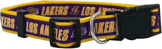 New & Improved Pets First NBA Los Angeles Lakers Dog & Cat Collar, Size Medium Basketball Team Collar