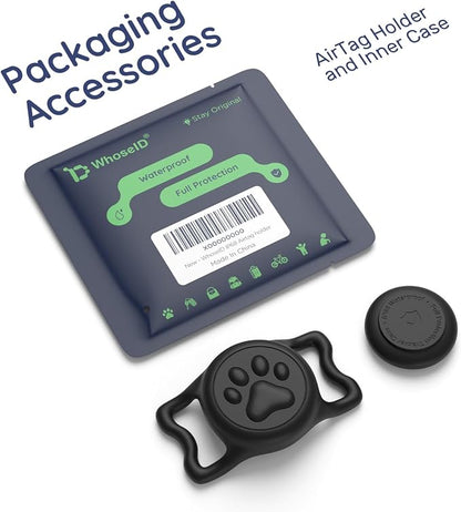 IP68 Waterproof Dog AirTag Holder for Dog Collar, Soft, Stretchy Silicone | Full-Body Protection, Easy Tool-Free Installation, Quiet, No-Dangle Fit, Lightweight, Fits Dog & Cat Collars of All Widths