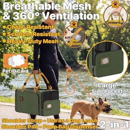 PAWZIDEA Expandable Pet Carrier for Small Cats & Dogs, TSA Airline Approved
