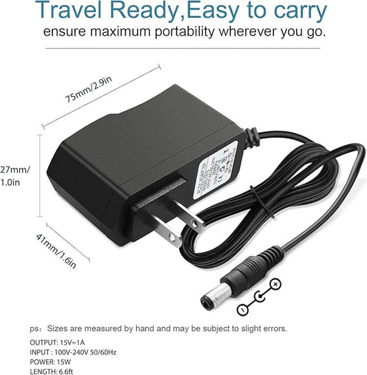 Litter Robot Power Cord Compatible with Litter Robot 2 3, 4 Open Air Self Cleaning Cat Litter Box,Litter Robot Power Supply Replacement Self-Cleaning Cat Litter Boxes,15V dc Adapter Universal- 6.6FT